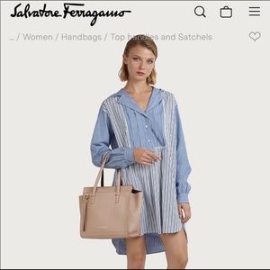 Ferragamo Used Amy Purse, New Bisque color